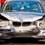 Vehicle with a damaged front bumper after a collision, representing rear-ended auto accident cases handled by Giddings Law Group in Brandon and Hillsborough County, Florida.
